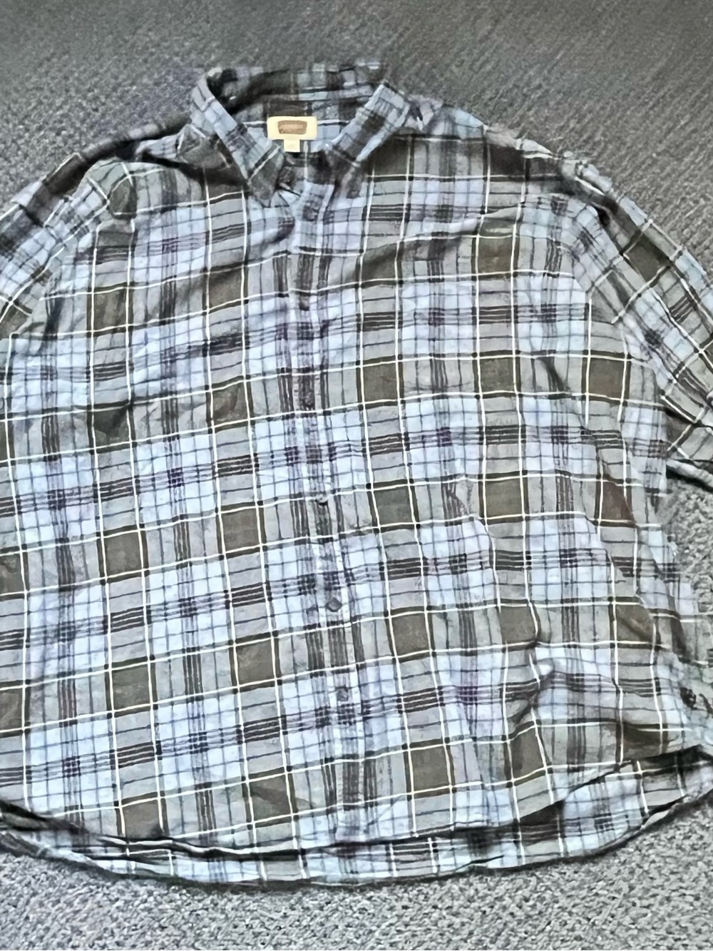 The Foundry Supply Co. Light Blue and Black Plaid Button-Down Shirt